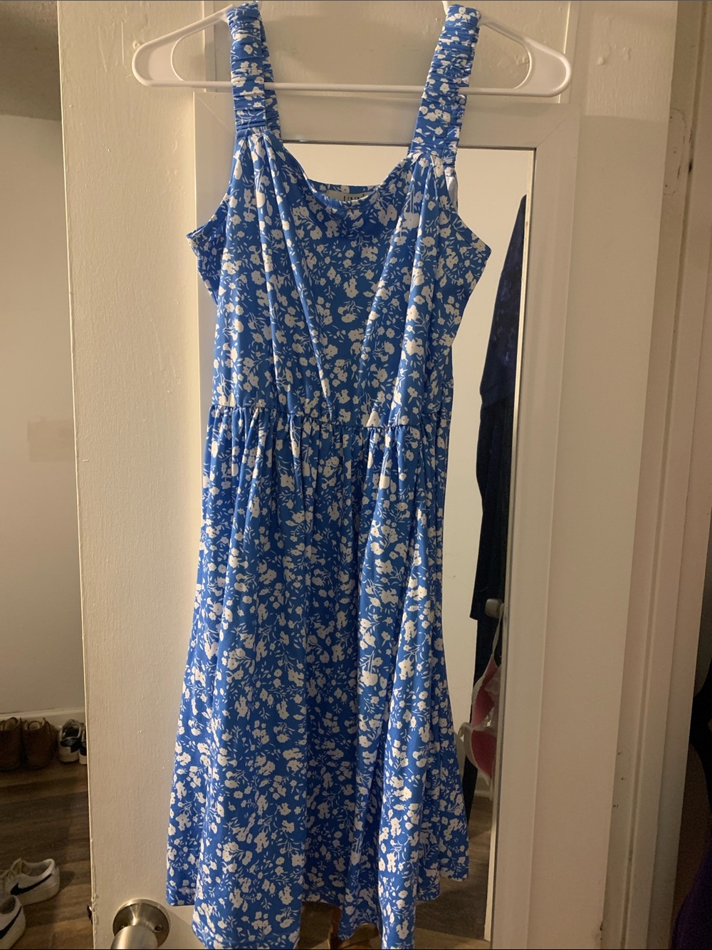Blue Floral Sundress - Women's Sleeveless Dress